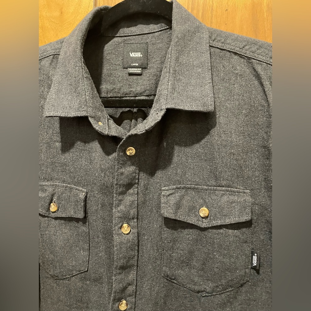 Vans Dark Gray Classic Fit long sleeve Shirt - Picture 2 of 3